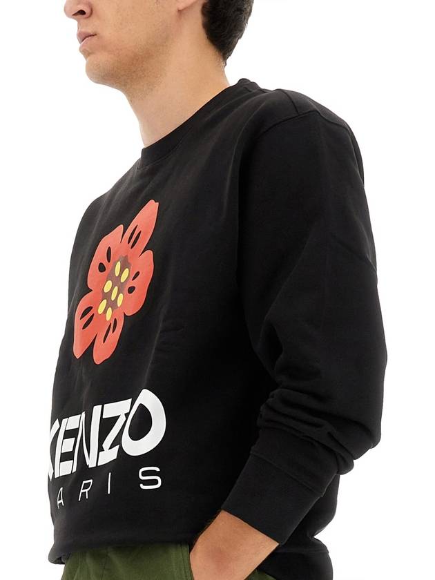 Men's Boke Flower Print Sweatshirt Black - KENZO - BALAAN 5