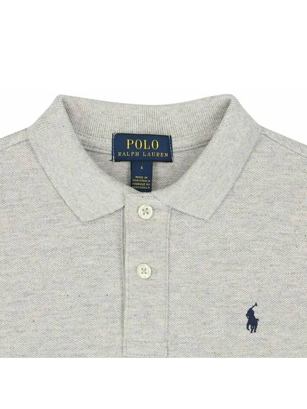 Kids Pony Embroidered Collar T Shirt Gray 547926 005 - POLO RALPH LAUREN - BALAAN 4