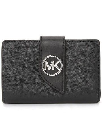 Logo Leather Half Wallet Black - MICHAEL KORS - BALAAN 1