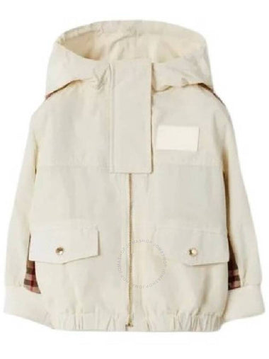 Burberry Girls Marina Pale Cream Checked Panel Cotton Blend Jacket, Size 18M - BURBERRY - BALAAN 1