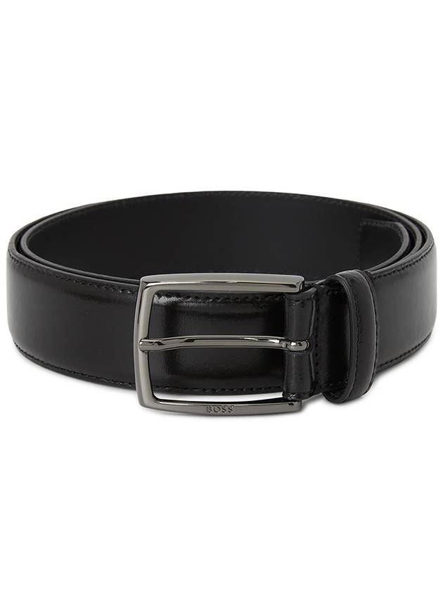 Logo Buckle Leather Belt Black - HUGO BOSS - BALAAN 2