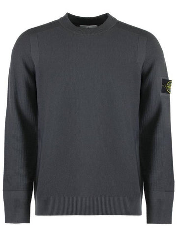 Stone Island Wool-Blend Crew-Neck Sweater - STONE ISLAND - BALAAN 1