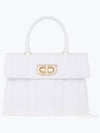 Gancini Hand Cross Bag White - SALVATORE FERRAGAMO - BALAAN 2