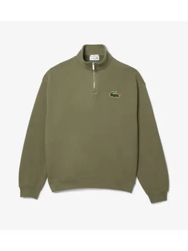 Bookle Big Croc Half Zip Up Sweatshirt Khaki - LACOSTE - BALAAN 1