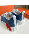 Bouncing Sneakers Chevron Denim Suede Goatskin & Bleu Clair Blanc - HERMES - BALAAN 10