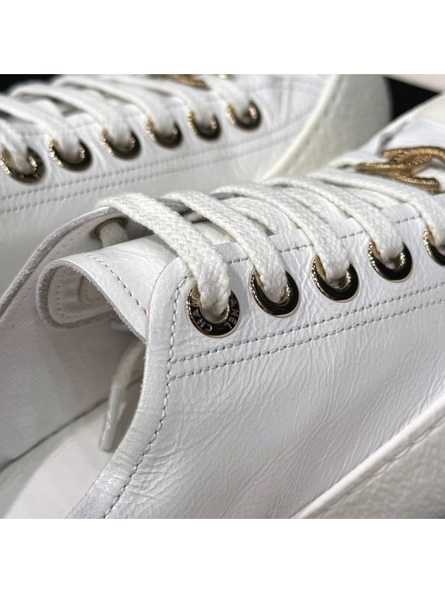 Women's Sneakers Patent White CC Gold Plated Spears - CHANEL - BALAAN 6