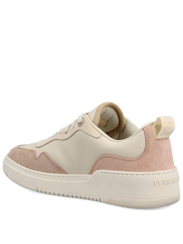 Gancini Leather Low Top Sneakers Pink - SALVATORE FERRAGAMO - BALAAN 4