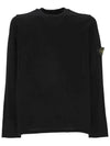 Wappen Patch Crew Neck Cotton Knit Top Black - STONE ISLAND - BALAAN 2