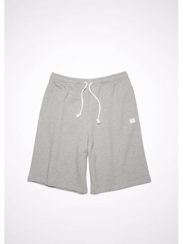 Studios Face Logo Fleece Sweat Shorts Gray - ACNE STUDIOS - BALAAN.