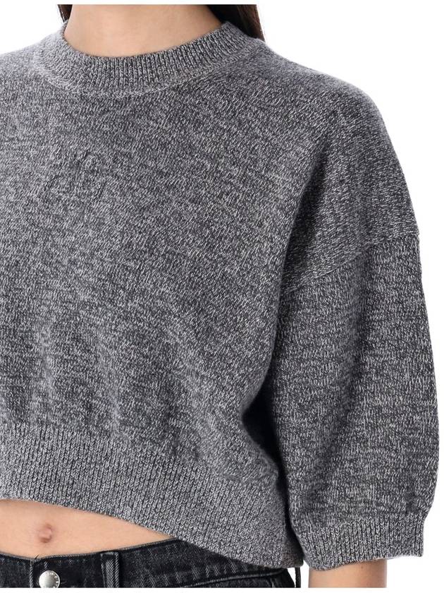 T By Alexander Wang Logo-Embossed High-Frequency Cropped Sweater - ALEXANDER WANG - BALAAN 3