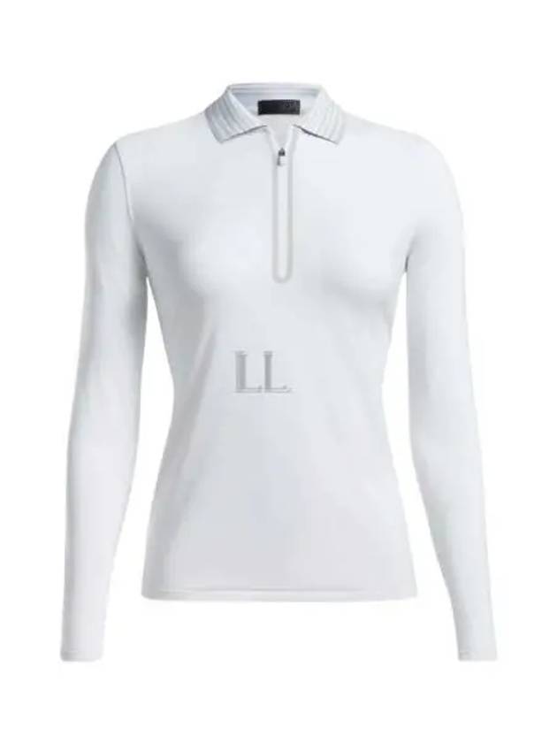 Women's Featherweight Zip Long Sleeve Polo Shirt White - G/FORE - BALAAN 2