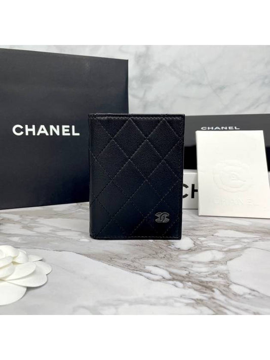 CC Logo Unisex Card Wallet Black AP3822 - CHANEL - BALAAN 2