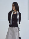 Striped tie knit muffler Melange gray - THE GREEN LAB - BALAAN 4