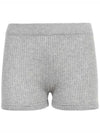 Cashmere 2X2 Rib High Rise Training Shorts Grey - THOM BROWNE - BALAAN 3