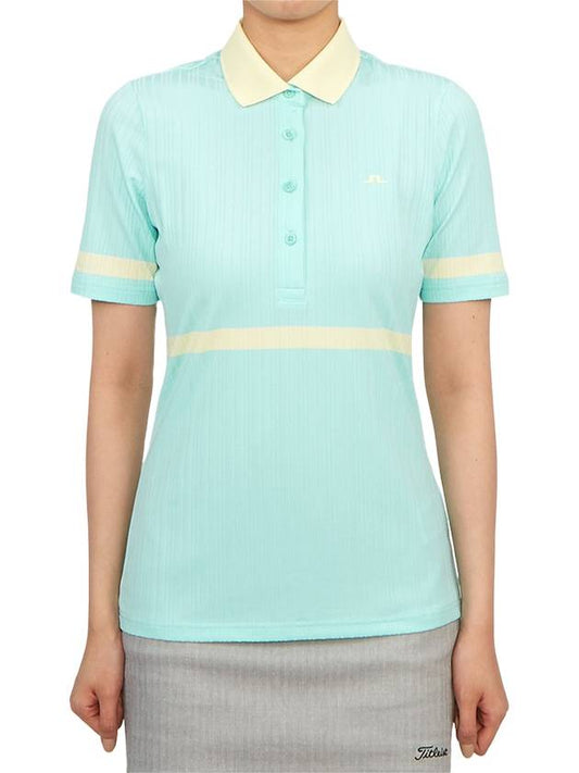 Golf Moira Short Sleeve Polo Shirt Aruba Blue - J.LINDEBERG - BALAAN 2