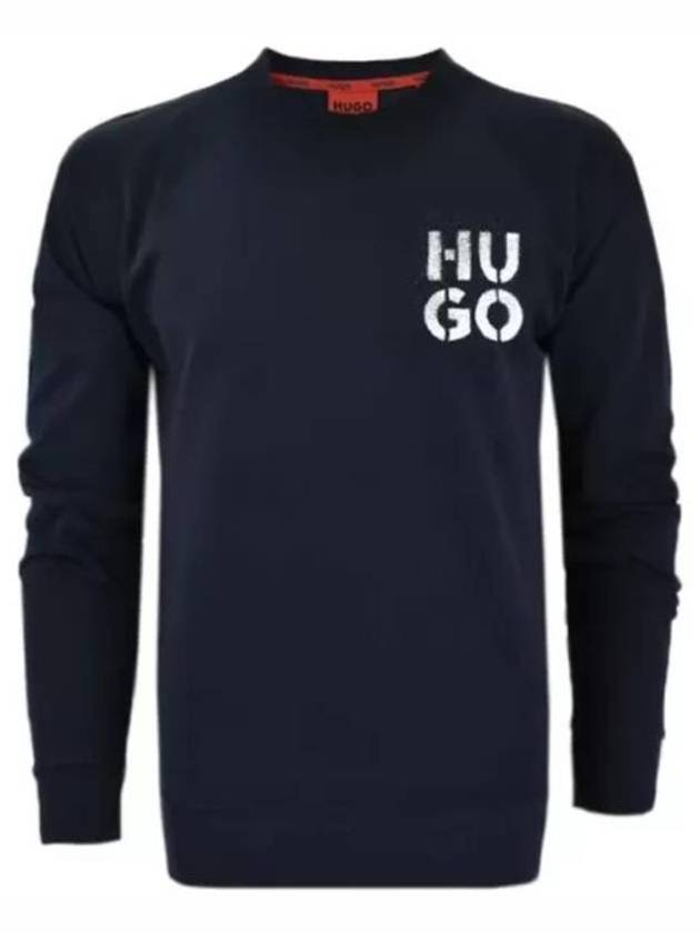 Spray Logo Sweatshirt Dark Blue - HUGO BOSS - BALAAN 2