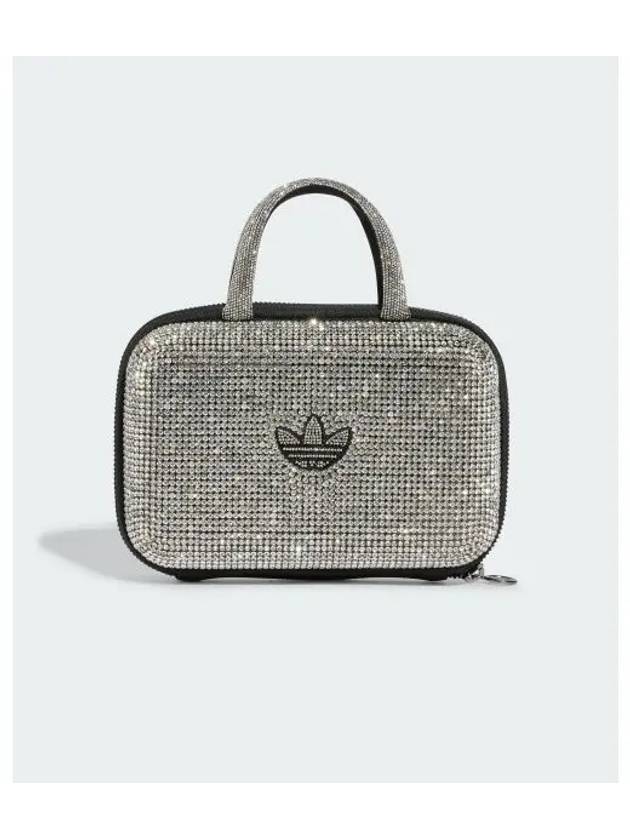 Rhinestone Clutch Bag Silver Metallic - ADIDAS - BALAAN 1