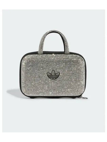 Rhinestone Clutch Bag Silver Metallic - ADIDAS - BALAAN 2