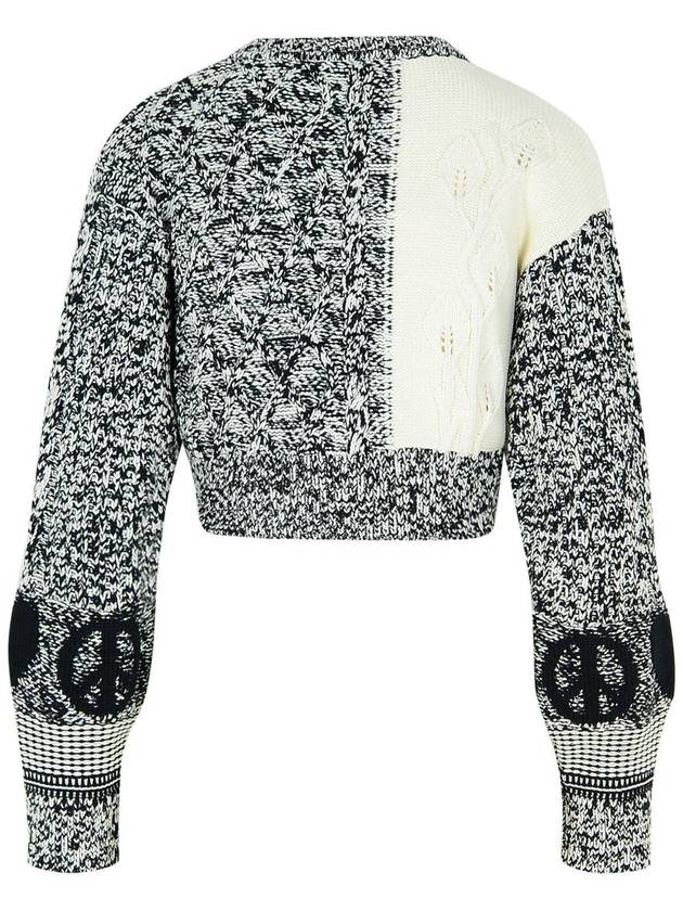 Moschino Jeans 'Patch' White Cotton Blend Sweater - MOSCHINO - BALAAN 3