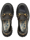 Lug Sole Horsebit Low Heel Loafers Black - GUCCI - BALAAN 7