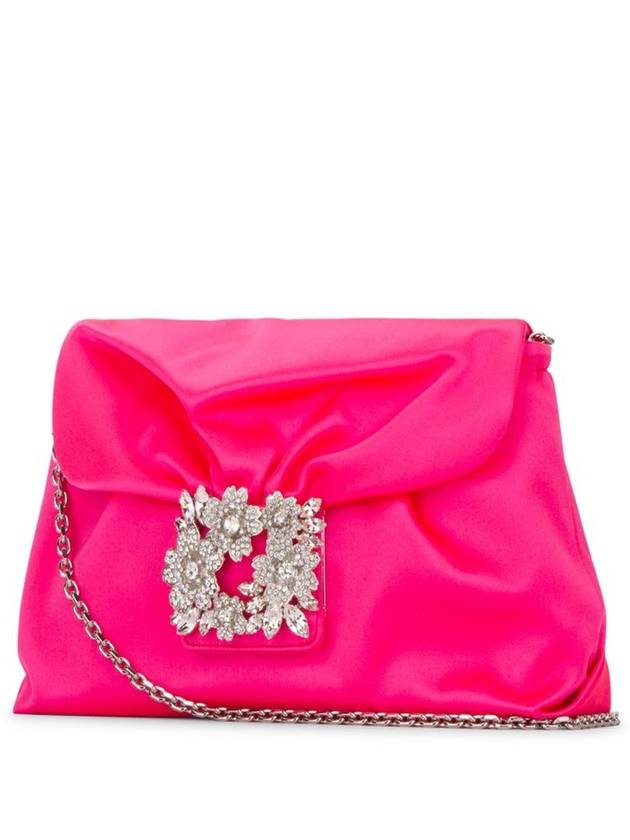 Satin Strass Buckle Trape Mini Bag Pink - ROGER VIVIER - BALAAN 3