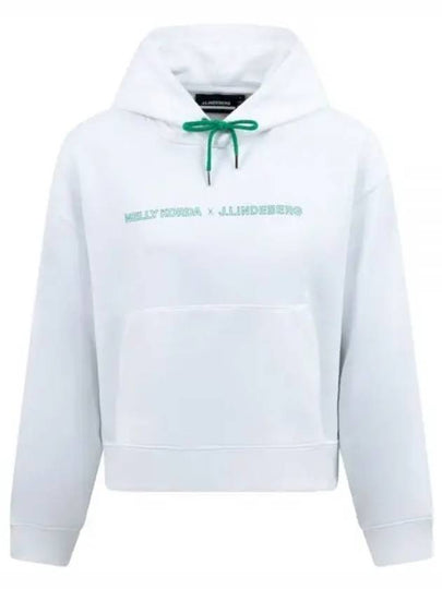 NK Logo Print Hoodie White - J.LINDEBERG - BALAAN 2