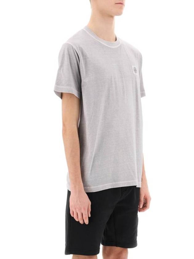 Organic Cotton Short Sleeve T-Shirt Dust Grey - STONE ISLAND - BALAAN 3