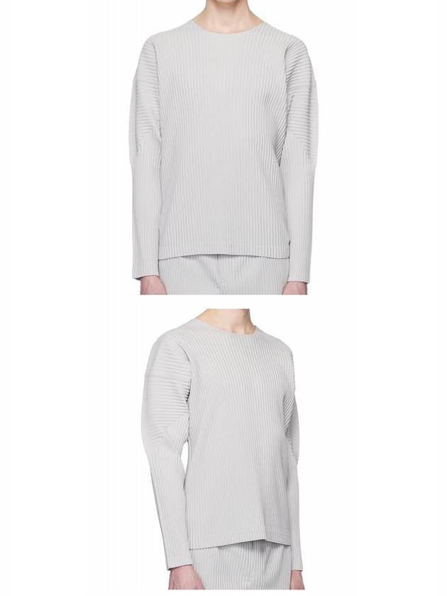 Pleated Long Sleeve T-Shirt Light Grey - ISSEY MIYAKE - BALAAN 5