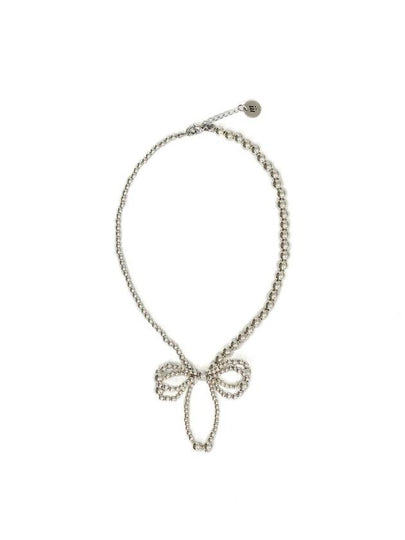 Ribbon Metal Ball Necklace Silver - MSKN2ND - BALAAN 2