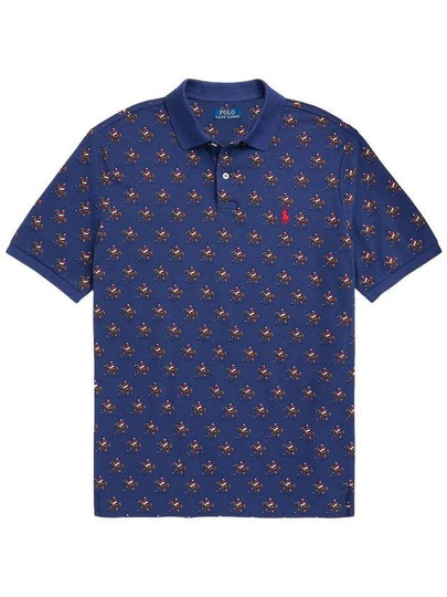 Pony Print All Over Polo Shirt Navy - POLO RALPH LAUREN - BALAAN 2