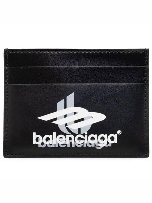 Logo Print Leather Card Wallet Black - BALENCIAGA - BALAAN 2