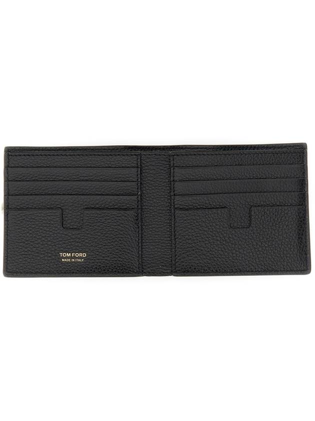 Men's T-Line Small Grain Leather Half Wallet Black - TOM FORD - BALAAN 10