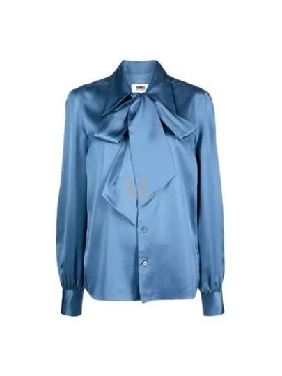 Women's Woven Rayon Shirt Blue - MAISON MARGIELA - BALAAN 2