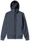 Wappen Patch Soft Shell Hooded Jacket Avio Blue - STONE ISLAND - BALAAN 2