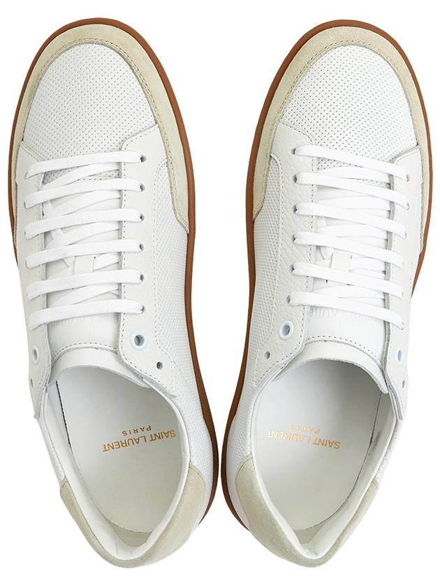 Court Classic Perforated Beige Tab Low Top Sneakers White - SAINT LAURENT - BALAAN 3