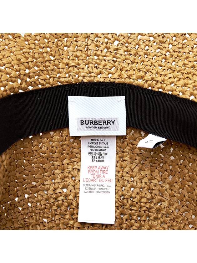 Monogram Patch Raffia Bucket Hat Beige - BURBERRY - BALAAN 8