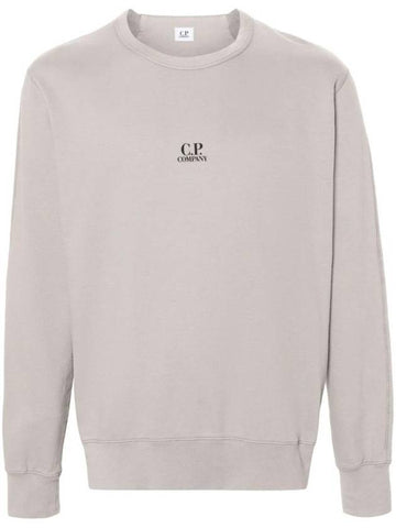 Light Fleece Logo Sweatshirt Grey - CP COMPANY - BALAAN 1