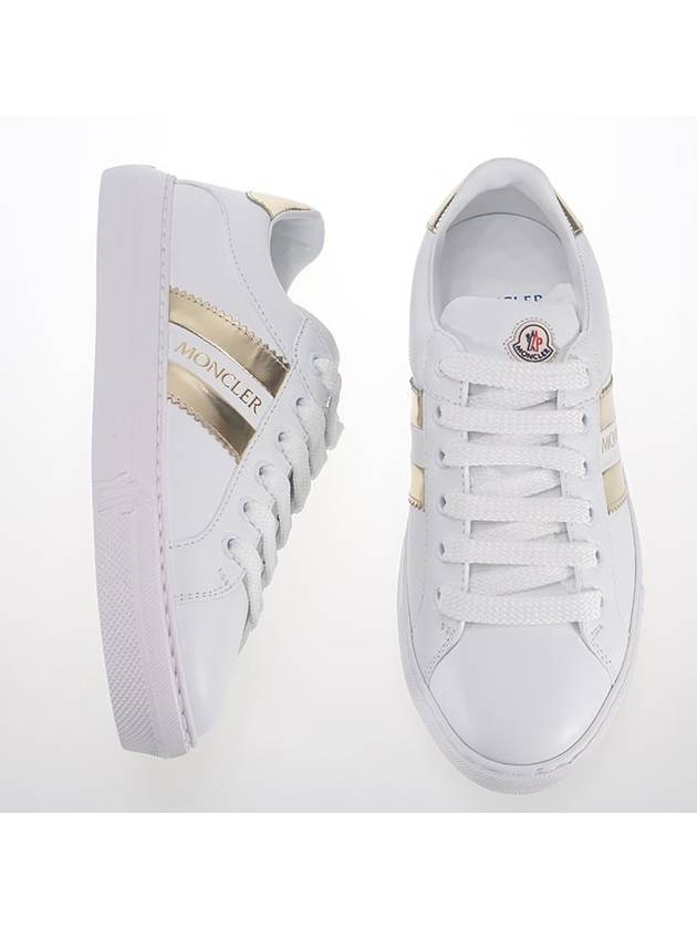 Triple Logo Leather Low Top Sneakers White - MONCLER - BALAAN 2