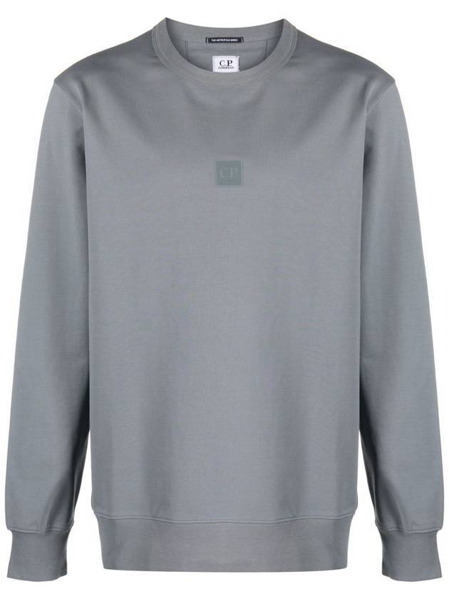 Metropolis Series Stretch Fleece Logo Sweatshirt Grey - CP COMPANY - BALAAN 1