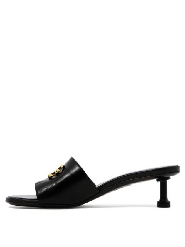 BB Leather Slipper Heels Black - BALENCIAGA - BALAAN 4