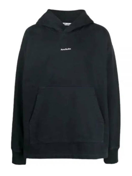 Logo Print Oversized Fit Hoodie Black - ACNE STUDIOS - BALAAN 2