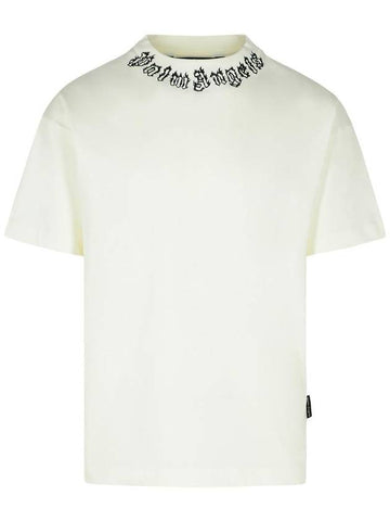 Palm Angels White Cotton T-Shirt - PALM ANGELS - BALAAN 1