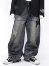 BBD Multiple Smile Graffiti Logo Vintage Denim Pants Blue - BLACKBLOND - BALAAN 2