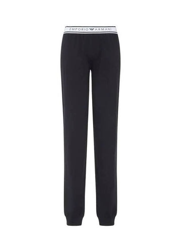 UNDERWEAR Women's Logo Banding Cotton Pajamas Jogger Pants Black 270666 - EMPORIO ARMANI - BALAAN 1