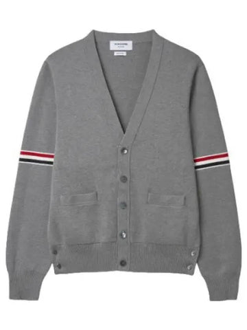 RWB armband cardigan light gray - THOM BROWNE - BALAAN 1