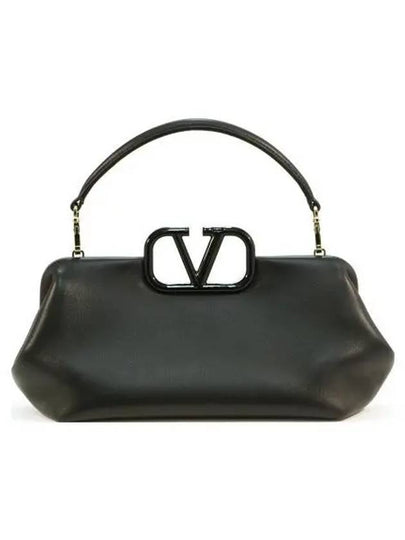 Women's V Logo Tote Bag Black - VALENTINO - BALAAN 2