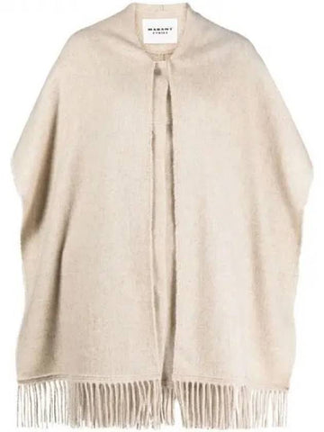 Fringe muffler wool blend coat - ISABEL MARANT ETOILE - BALAAN 1