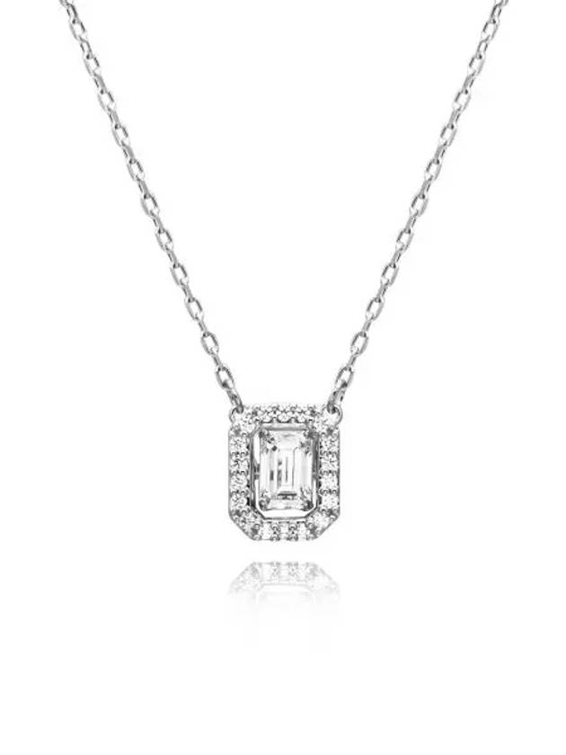 Una Octagon Cut Pendant Necklace Silver - SWAROVSKI - BALAAN 5