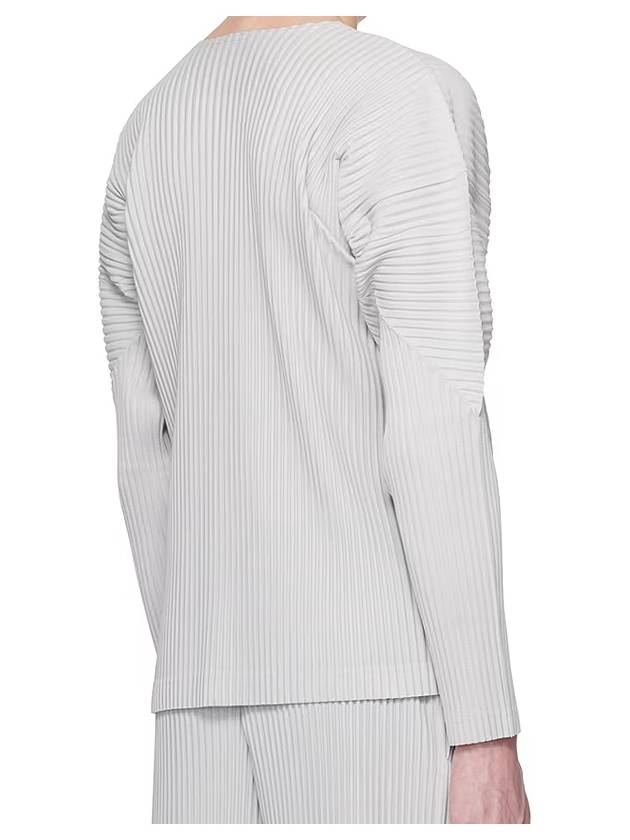 Pleated Long Sleeve T-Shirt Light Grey - ISSEY MIYAKE - BALAAN 6