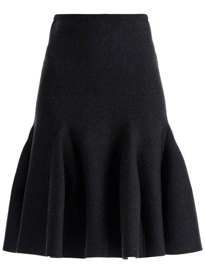 Wool A-Line Skirt Grey - ALAIA - BALAAN 2